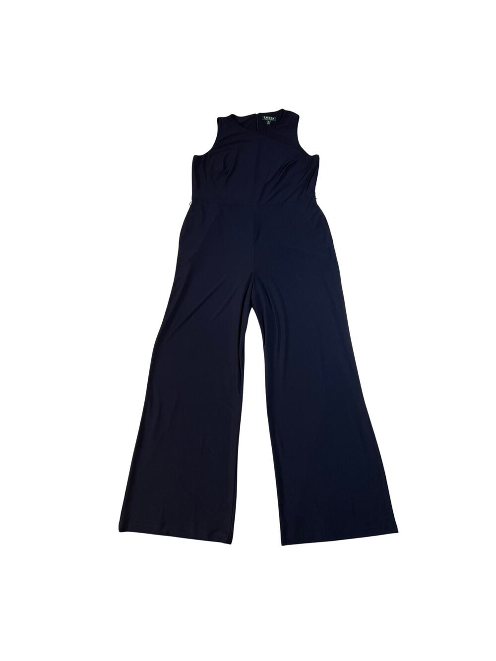 Lauren Ralph Lauren Sleeveless Wide Leg Jumpsuit Size 16 Stretch Office Preppy